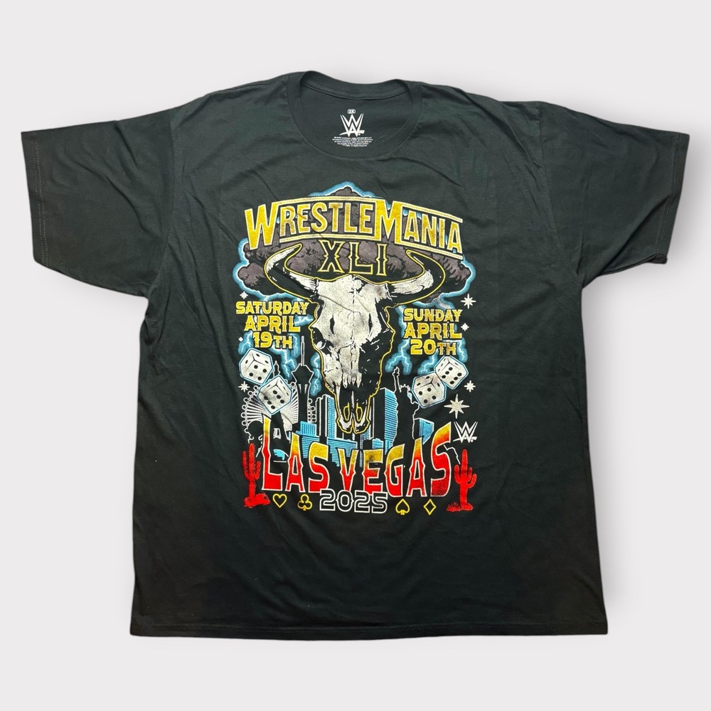 WWE WrestleMania 41 Las Vegas 2025 Graphic T-Shirt Black 2X Ripple Junction
